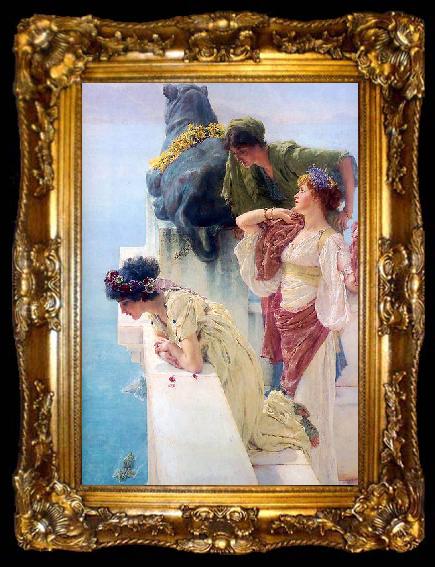 framed  Sir Lawrence Alma-Tadema,OM.RA,RWS A coign of vantage, ta009-2